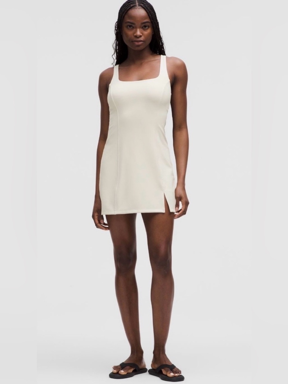 Lululemon Wunder Under SmoothCover Dress C/D Size 4 Light Ivory NWT